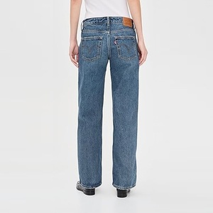 Jeans de Algodón Rectos para Mujer, Marca Privada Personalizada, Nueva Moda, Elásticos, Corte Holgado, Casuales, Diseño Sólido con Remaches, Transpirables, Talle Medio - Product Image 2