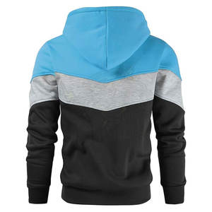 Sudadera informal de invierno para hombre, jersey de manga larga con bloque de color, Sudadera con capucha de lana con bolsillo frontal, ropa de calle cálida suave de algodón 100% - Product Image 3