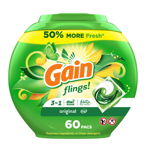 Gain + Odor Defence 184 Floz Détergent à lessive liquide Compatible HE Super Fresh Blast Scent 128 Charges - Product Image 3
