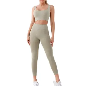 New Fashion 2024 Yoga Sets For Women Seamless Breathable Legging Bra Plus Sized Light Weight Yoga Wear Set Custom made