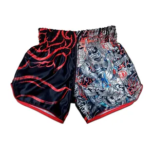 Custom Muay Thai Shorts Kick Boxing Shorts Silk Satin Fabric 100% Polyester High Quality Sublimated Shorts