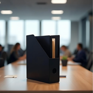 Landr Black Cardboard Standing File <b>Folder</b> 7 X 30 X 22.5 cm (W X H X D) DIN <b>A4</b> for Office Use - Product Image 3