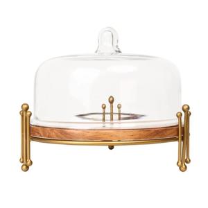 <b>Top</b> Trend Christmas Party Decor Iron Wire Stand <b>Birthday</b> Wedding Cake Server Stand Brown Finished Wooden <b>Top</b> Cake Stand - Product Image 3