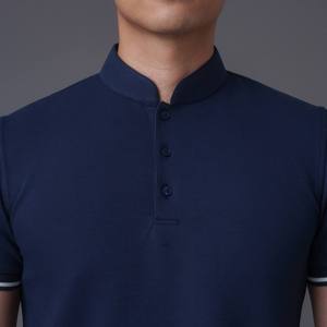 Nouveau polo à col montant pour hommes 100% coton personnalisé conception en gros brodé Logo à manches courtes homme t-shirt polo - Product Image 4