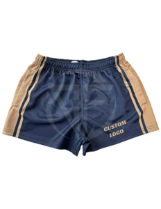 กางเกงขาสั้นรัดเอวยางยืดของผู้ชายกางเกงรัดกล้ามเนื้อโพลีเอสเตอร์ระบายอากาศลายทึบปิดเอวสไตล์ลำลอง - Product Image 1