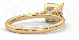 Anillo de Compromiso Solitario con Corte Princesa, de Plata de Ley 925, Cultivado en Laboratorio, de la Mejor Calidad, Estilo Religioso, para Bodas y Fiestas - Product Image 2