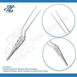 Microfórceps de ligadura Yasargil, bayoneta de 0,6mm, 20cm, instrumentos quirúrgicos de acero inoxidable, cirugía básica - Product Image 3