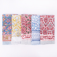 Pañuelo Bandana Indio de Algodón Tejido Transpirable y Ecológico con Estampado Floral Surtido de Craftjaipur, Reutilizable, Unisex, Cuatro Piezas
