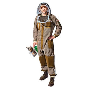 Combinaison d'apiculture Sting Stopper, vêtement d'apiculteur ventilé à trois couches en vert olive avec voile amovible, vêtement pour hommes et femmes - Product Image 1