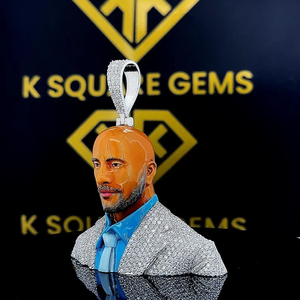 Pendentif en moissanite émail photo 3D pour enfants personnalisé en argent 925 avec design personnalisable - Product Image 2