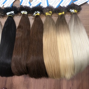Factory Price Colored NanoringHair Keratin Tip Hair <b>Extensions</b> 100% Vietnamese Human Hair Genius Weft - Product Image 1