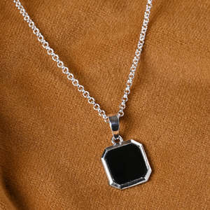 Achetez des pendentifs en argent pur 925 pour hommes et garçons, forme géométrique, serti de diamants en zircon, plaqué rhodium, or rose, tendance - Product Image 2