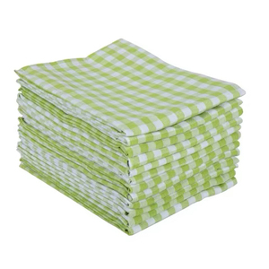 ผ้าขนหนูคอตตอนลายทางสำหรับห้องครัวผ้าคอตตอน100% แห้งเร็วและยั่งยืนสำหรับใช้ในบ้านเทคนิคการทอลายตารางสีฟ้า - Product Image 1