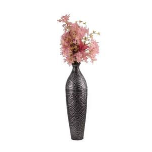Vase décoratif en métal noir avec gravure florale, idéal pour la décoration de table à manger, la décoration de chambre à coucher et une présentation élégante, en provenance d'Inde - Product Image 6