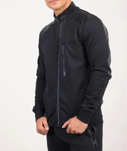 Conjunto de chándal de ropa deportiva para hombre al por mayor-Conjunto de chándal de dos piezas con cremallera y logotipo personalizado a precio económico Slim Fit Ligero - Product Image 2