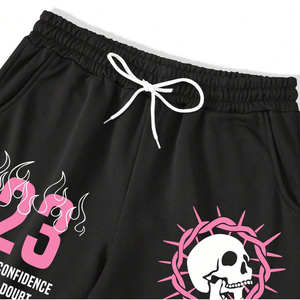 Ensemble survêtement vintage personnalisé pour homme, 2 pièces, sweat-shirts à manches longues Y2K avec motif graphique et pantalon de survêtement évasé - Product Image 5