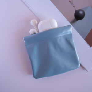 Professional Fashion Travel Small Striped Canvas Lace-up Closure Waterproof Makeup Pouch Portable Headphone <b>Lipstick</b> Pouch <b>Bag</b> - Product Image 3