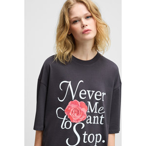 GRIMELANGE MOKILA Camiseta de cuello redondo con detalle estampado en tela suave y elástica para mujer - Product Image 1