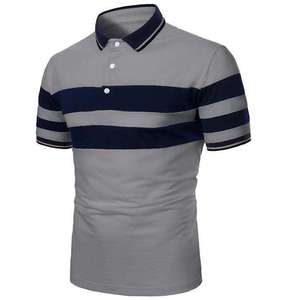 Calidad 220 gramos poliéster/algodón liso teñido hombres Polo ligero transpirable de talla grande sólido Logo patrón Ringer camiseta - Product Image 5