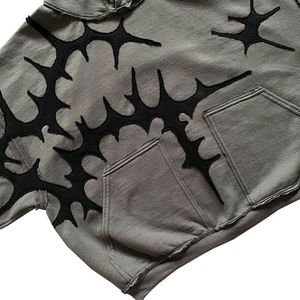 Custom Boxy Streetwear Distressed Acid Washed French Terry Heavyweight Oversize Zip up Cropped Hoodie Hombres Térmica - Product Image 5