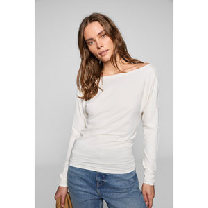 Chemisier ajusté en tissu extensible à col bateau pour femme GRIMELANGE RALIVEA - Product Image 6