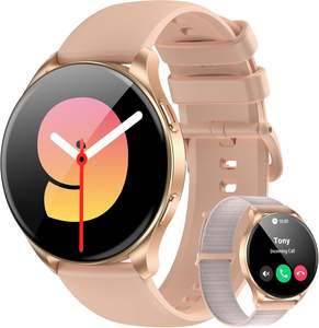 <span class=keywords><strong>Montre</strong></span> <span class=keywords><strong>connectée</strong></span> pour femmes, écran tactile Android, répondre/passer des appels, écran AMOLED de 1,43 pouces, moniteur de fréquence cardiaque/des somnolences/des SpO2/des stress, plus de 110 sports - Product Image 1