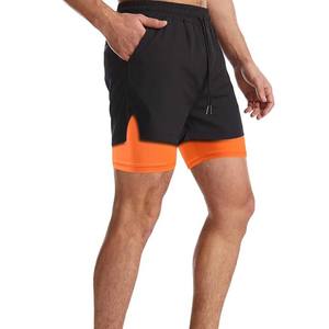 Short de course pour hommes 2 en 1 Gym Workout Quick Dry Athletic Training Liner Ligheweight avec fermeture éclair Pocket Short - Product Image 1