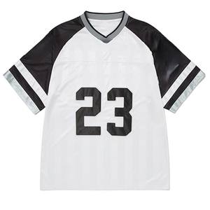 Maillot de baseball personnalisé blanc et noir, numéro 23, col en V, manches courtes, uniforme d'équipe, vêtements de sport respirants en maille - Product Image 2