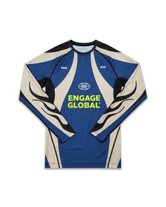 Vente en gros de chemises de compression à manches longues pour hommes, imprimées par sublimation, pour BJJ MMA, séchage rapide, couche de base pour l'entraînement, vêtements de fitness - Product Image 1