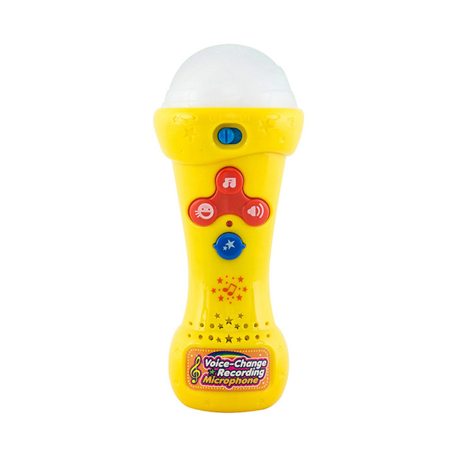 RUNALAND Battery Operated ABS Kids Voice-Changing Educational Microphone Toy with Recording Playback Function 3 AAA for 2+ Years
