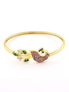 24 KT Brass 1 Gram Gold <b>Adjustable</b> Bangle <b>Bracelets</b> Kada Classic Floral Design for Kids Unisex for Weddings Handmade in India - Product Image 3