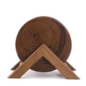 Juego de posavasos de madera natural clásico hecho a mano con acabado de cristal alto, Decoración de mesa personalizada de MSR Overseas - Product Image 3