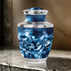 โกศใส่เถ้ากระดูกเพชรสีฟ้าสำหรับเก็บขี้เถ้าของมนุษย์ที่เก็บขี้เถ้าที่ระลึกตามสั่งภาชนะสำหรับงานศพสไตล์อเมริกันสำหรับผู้ใหญ่ - Product Image 5