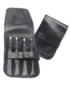 Private Label Rose Noir Sourcils Spoolie Ciseaux Rasor Ensemble de Pinces à Épiler Outils Pinces à Sourcils Personnalisées Avec Brosse et Étuis - Product Image 2