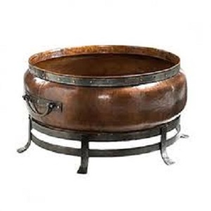 Vente en gros de feu de bois d'extérieur 32 pouces 3 en 1 rond de camping en acier corten en métal barbecue grill table à seau à glace - Product Image 1