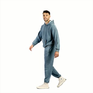 Survêtement surdimensionné délavé à l'acide surdimensionné personnalisé sweats à capuche vintage pour hommes pantalons de survêtement évasés ensemble de jogging Streetwear - Product Image 4