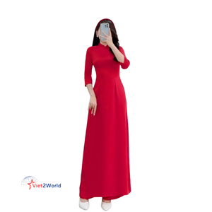 Vestidos Ao Dai asimétricos antiarrugas con estampado de leopardo Vintage personalizables para mujer de Vietnam, hechos en Vietnam - Product Image 3