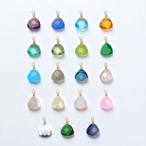 Pendentif à breloque en argent 925 plaqué or 8mm calcédoine bleue trillion de pierres précieuses enroulées de fil à facettes - Product Image 3