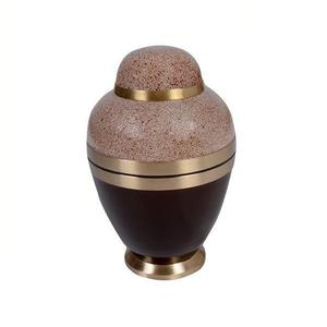 Urne funéraire élégante en métal beige champagne pour cendres d'adultes, urne commémorative avec design abstrait, fournisseur en gros OEM - Product Image 3