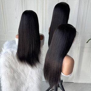 Peluca de Cabello Humano Liso Vietnamita Negro Natural 13x4 13x6 con Encaje HD Pre-Desplumada con Línea de Cabello Natural - Product Image 1