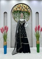 Fabzone Kurta Palazzo pour femmes, broderie lourde, georgette, inspiré de l'actrice de Bollywood Kangana, tenue de soirée, Fabzone Sharara