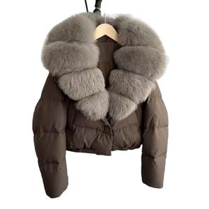 Chaqueta acolchada recortada con cuello redondo hecha en fábrica, acolchada, Anti-Uv, Primavera, lona, logotipo frontal, relleno de poliéster, informal, Unisex - Product Image 6