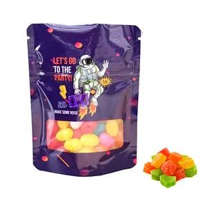 Sac Ziplock Imprimé Personnalisé Avec Fenêtre Transparente Autoportant Bonbons Biscuit Snack Sac scellé Emballage en Plastique Sac à Fermeture Éclair