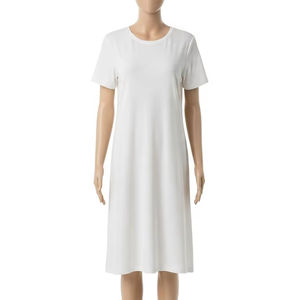 Robe décontractée écologique à manches courtes en coton et lin mélangé, tissu doux et respirant pour l'été, tenues quotidiennes et fête - Product Image 3