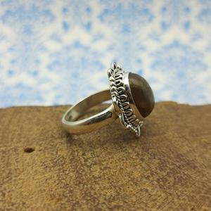 Bague artisanale élégante bohème 925 en argent sterling massif Labradorite naturelle et diamant Hotselling Designer Jewelry - Product Image 5