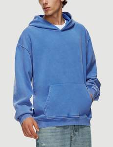 Sweat à capuche uni 100% coton délavé à l'acide - Product Image 5