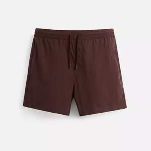 Short de bain léger pour hommes séchage rapide taille élastique fermeture éclair braguette couleur unie teint uni vêtements de plage écologiques maillot de bain décontracté - Product Image 1