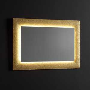 Reversible Gold Grain 90x62 Fused Glass Frame <b>Framed</b> <b>Mirror</b> - Product Image 1