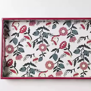 Acheter au prix de gros émail impression MDF plateau de service rectangle forme moderne écologique lave-vaisselle vaisselle partie utilisation - Product Image 1