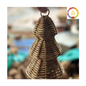Juego de adornos colgantes para árbol de Navidad de ratán Natural, mimbre rústico hecho a mano, decoración para el hogar, casa de campo, decoración Bohemia - Product Image 2